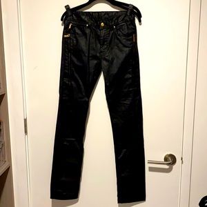 Versace collection black shiny jeans